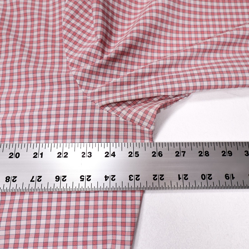 MIZZEN+MAIN Men's XXL Red Gingham Leeward Collection Trim Fit Dress Shirt USA - Picture 6 of 7